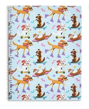 Pack of 5 Pen + Gear Wide Ruled Notebooks 8x10.5 Cats Dogs 80 Sheets Spiral Lot